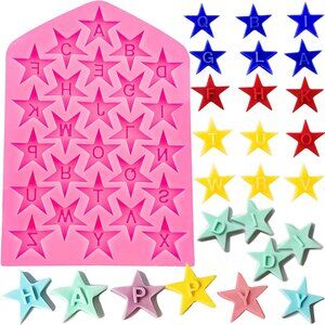 Star Silicone Molds Star Shaped Chocolate Five-point Star Candy Molds Alphabet